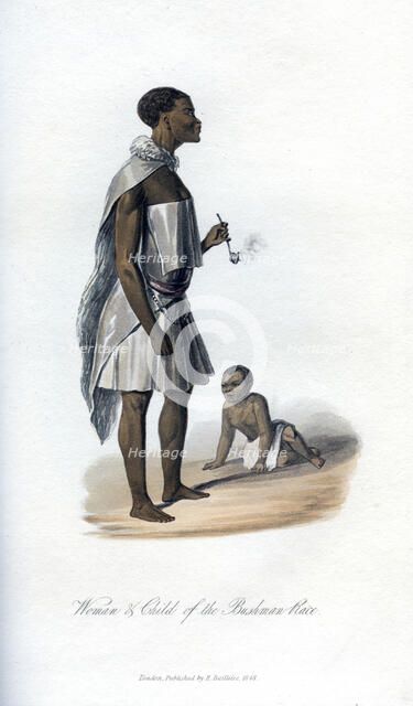 'Woman & Child of the Bushman Race', 1848. Artist: Unknown