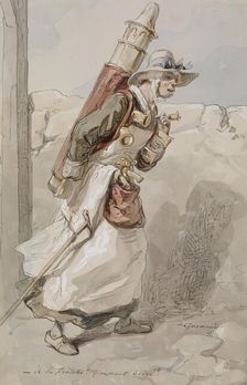 Woman Chocolate Vendor, 1855-1857. Creator: Paul Gavarni