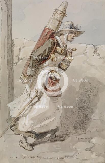 Woman Chocolate Vendor, 1855-1857. Creator: Paul Gavarni.