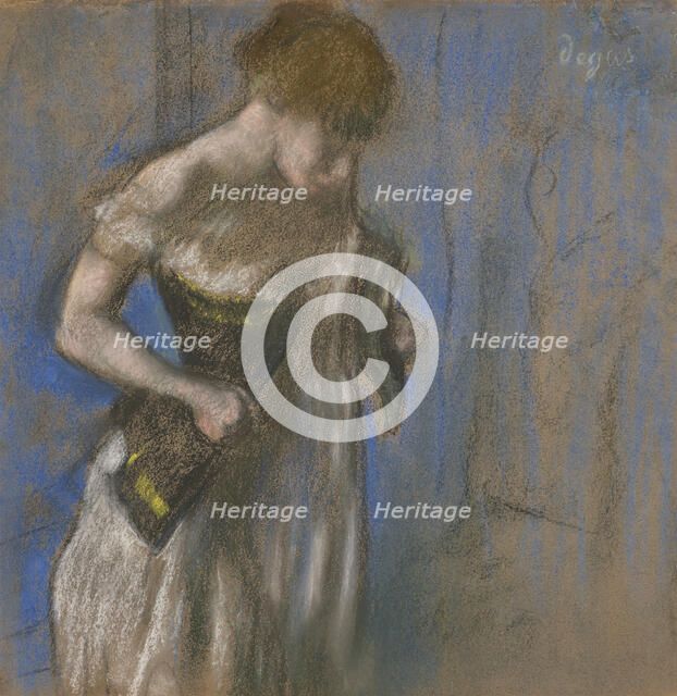 Woman Clasping Her Corset, ca. 1883. Creator: Degas, Edgar (1834-1917).
