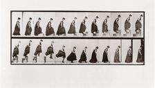 Woman climbing stairs and jumping down, Plate 173 from Animal Locomotion, 1887 (photograph)