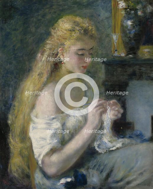 Woman Crocheting, c1875. Creator: Pierre-Auguste Renoir.