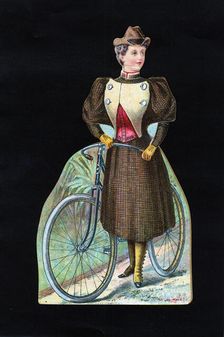 Woman cyclist, c1890