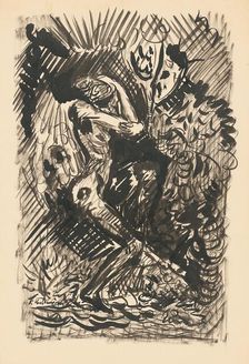 Woman and a monster, 1st half 20th century. Creator: Arnold Peter Weisz-Kubincan