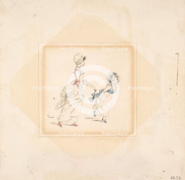 Woman and Child, 1883. Creator: Catherine Greenaway.