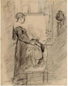 Woman and Child at Window, 1825-1841. Creator: David Wilkie