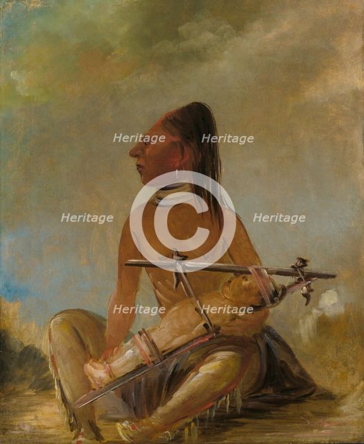 Woman and Child, Showing How the Heads of Children are Flattened, (1837-1839?) Creator: George Catlin.