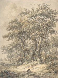 Woman and Child Sitting next to a Road, 1760-1818. Creator: Egbert van Drielst