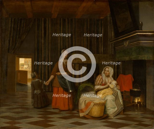 Woman and Child with Serving Maid, 1663-1665. Artist: Hooch, Pieter, de (1629-1684)