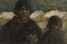 Woman and Children at the Harbour, c1920s. Creator: Eugeen Van Mieghem