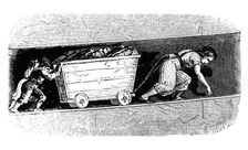 Woman and children coal putters Mid and East Lothian, Scotland, c1848