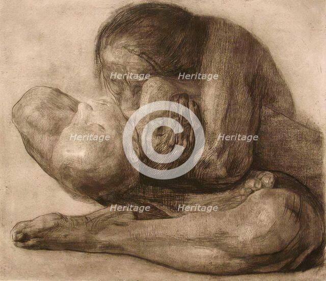 Woman and Dead Child (Frau mit Totem Kind), 1903, printed 1918. Creator: Kathe Kollwitz.