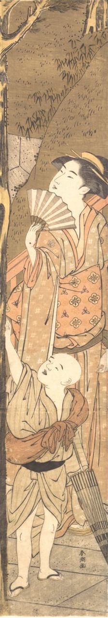 Woman and Small Boy, late 18th-early 19th century. Creator: Katsukawa Shuncho