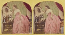 Woman admiring herself in the vanity, about 1860. Creator: Thomas Sutton