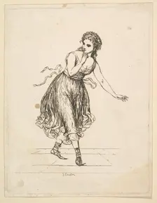 Woman Alone, from the series The Dancing Pair Vigano.n.d. Creator: Johann Gottfried Schadow