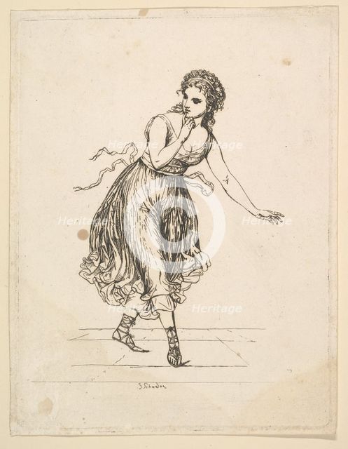 Woman Alone, from the series The Dancing Pair Vigano.n.d. Creator: Johann Gottfried Schadow.