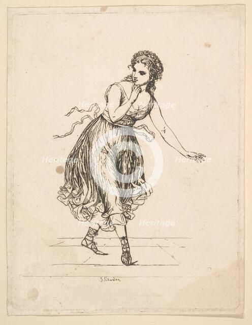Woman Alone, from the series The Dancing Pair Vigano.n.d. Creator: Johann Gottfried Schadow.
