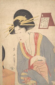 Woman Applying Make-up, late 18th century. Creator: Juka Sekijo