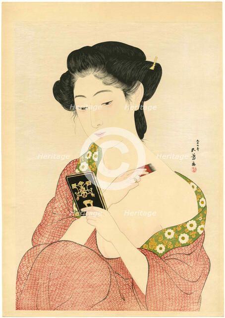 Woman applying makeup, 1918. Creator: Hashiguchi, Goyo (1881-1921).