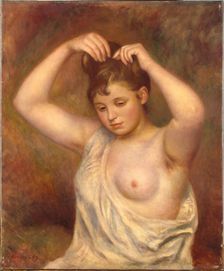 Woman Arranging her Hair, 1887. Creator: Pierre-Auguste Renoir