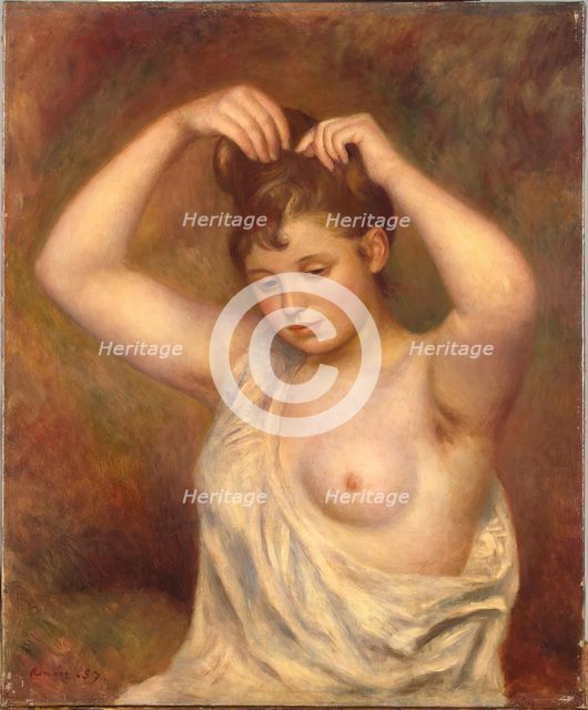 Woman Arranging her Hair, 1887. Creator: Pierre-Auguste Renoir.