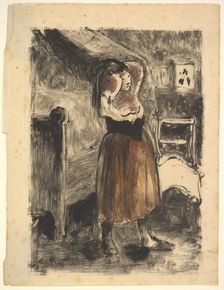 Woman Arranging Her Hair, 1894. Creator: Camille Pissarro