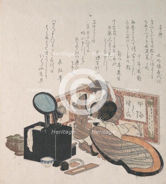 Woman Arranging Her Hair, 19th century. Creator: Unknown.