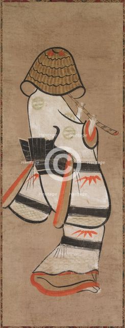 Woman as an Itinerant Monk: Onna Komuso (Otsu-e), late 1600s-early 1700s. Creator: Unknown.