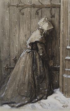 Woman at Church Door, c1860. Creator: George Henry Boughton