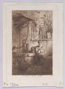Woman at a Well, 1842. Creator: Charles Emile Jacque