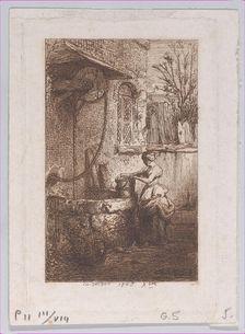 Woman at a Well, 1842. Creator: Charles Emile Jacque