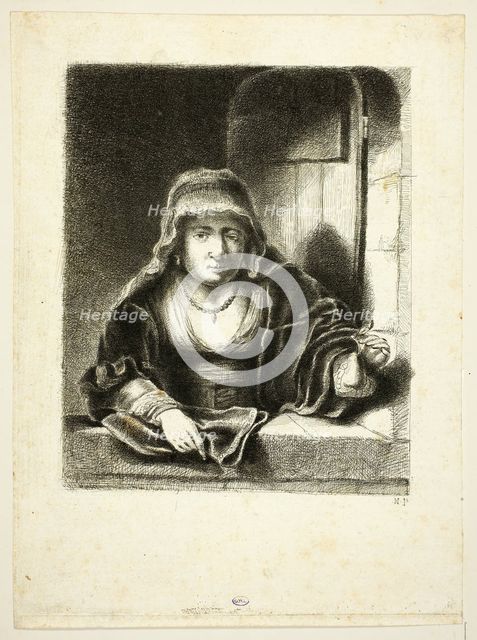 Woman at a Window, 1759. Creator: Jean Pierre Norblin.