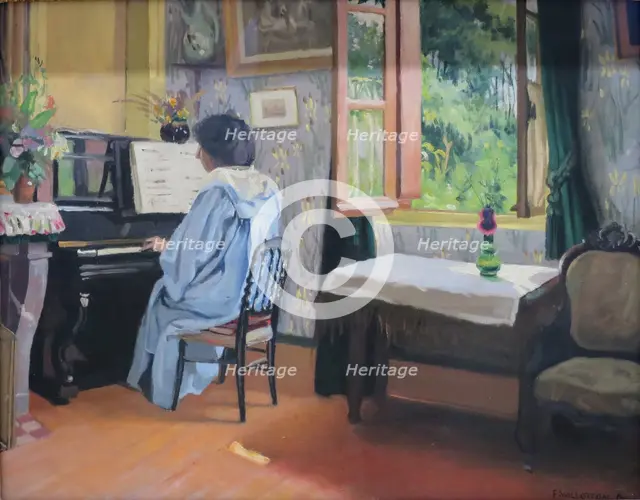 Woman at a Piano, 1904. Creator: Felix Vallotton.