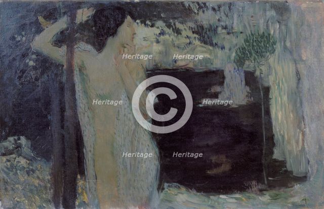 Woman at Black Lake, 1904. Artist: Preisler, Jan (1872-1918)