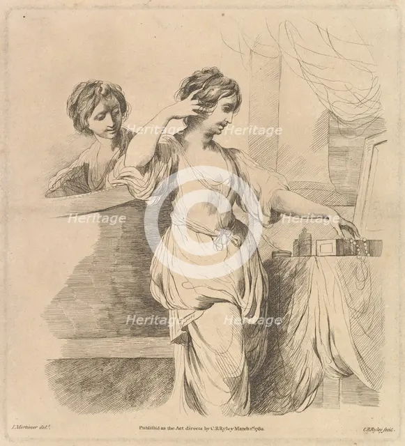 Woman at Her Toilet, March 1, 1780. Creator: Charles Reuben Ryley.
