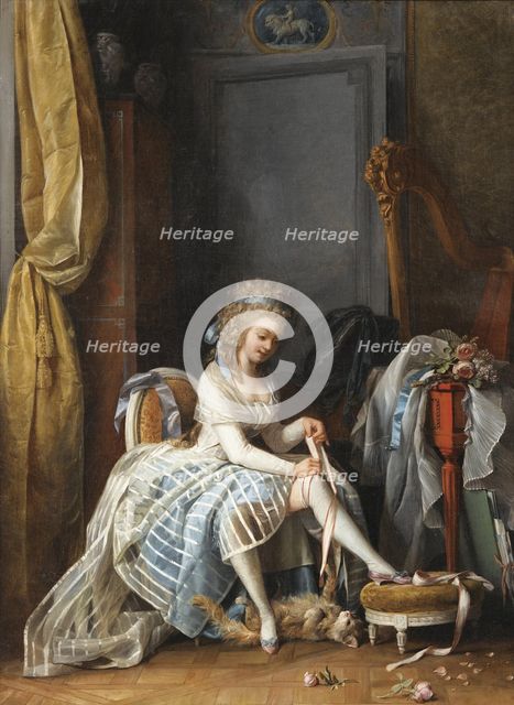 Woman at Her Toilette. Artist: Lafrensen, Niclas (1737-1807)