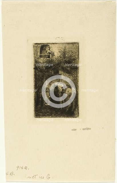 Woman at Window of Inn, n.d. Creator: Charles Emile Jacque.