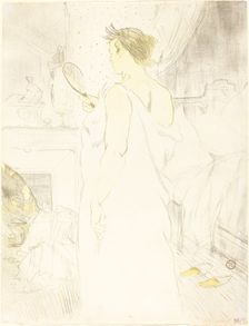 Woman at the Mirror (Femme à glace), 1896. Creator: Henri de Toulouse-Lautrec