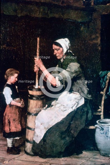 'Woman at the Churn', c1864-1900. Artist: Mihaly Munkacsy