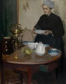 Woman at the Coffee Table. Creator: Richard Emile Miller