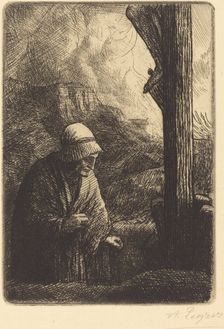 Woman at the Foot of the Cross (Femme au calvaire). Creator: Alphonse Legros