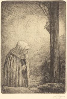 Woman at the Foot of the Cross (Femme au calvaire). Creator: Alphonse Legros