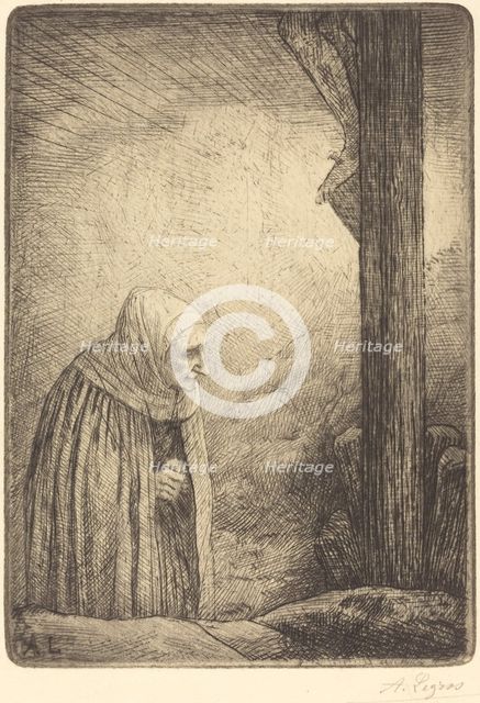 Woman at the Foot of the Cross (Femme au calvaire). Creator: Alphonse Legros.