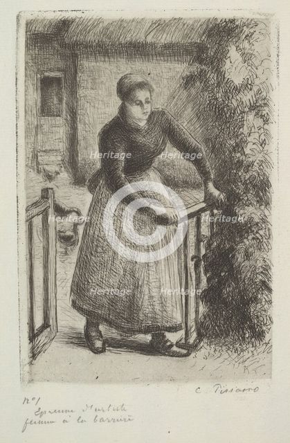 Woman at the Gate, 1889. Creator: Camille Pissarro.