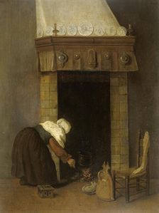 Woman at the Hearth, 1654-1662. Creator: Jacobus Vrel