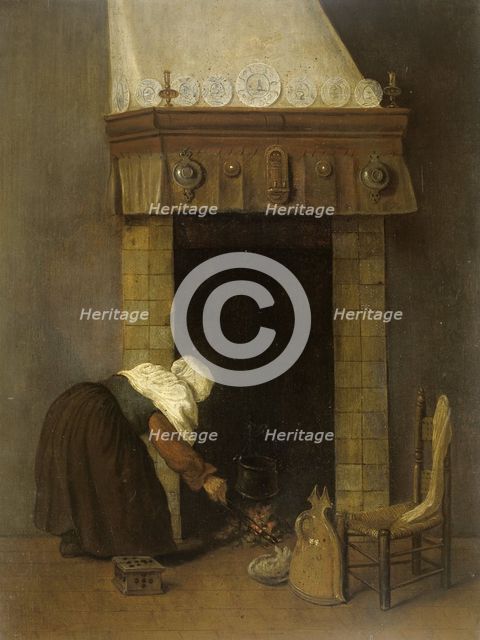 Woman at the Hearth, 1654-1662. Creator: Jacobus Vrel.
