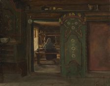 Woman at the Loom, Gulsvik, 1874. Creator: Adolph Tidemand