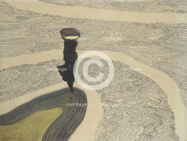 Woman at the Shoreline, 1910. Creator: Spilliaert, Léon (1881-1946).