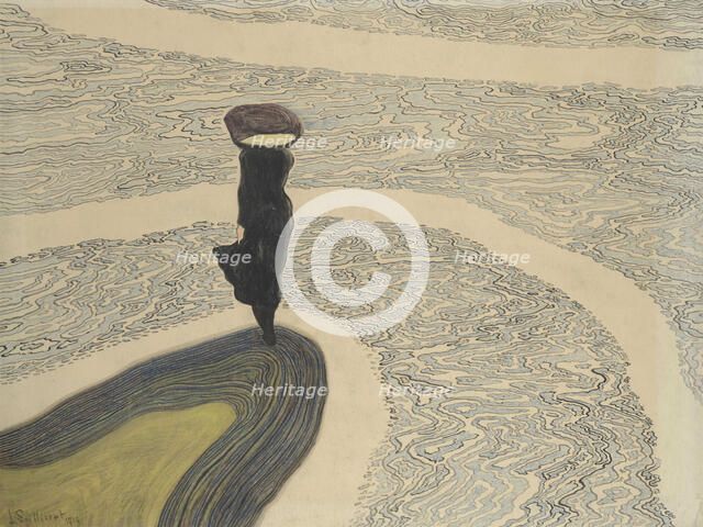 Woman at the Shoreline, 1910. Creator: Spilliaert, Léon (1881-1946).
