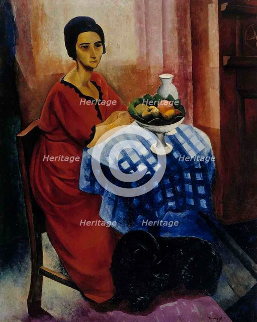 Woman at the Table, 1919. Creator: Moise Kisling.
